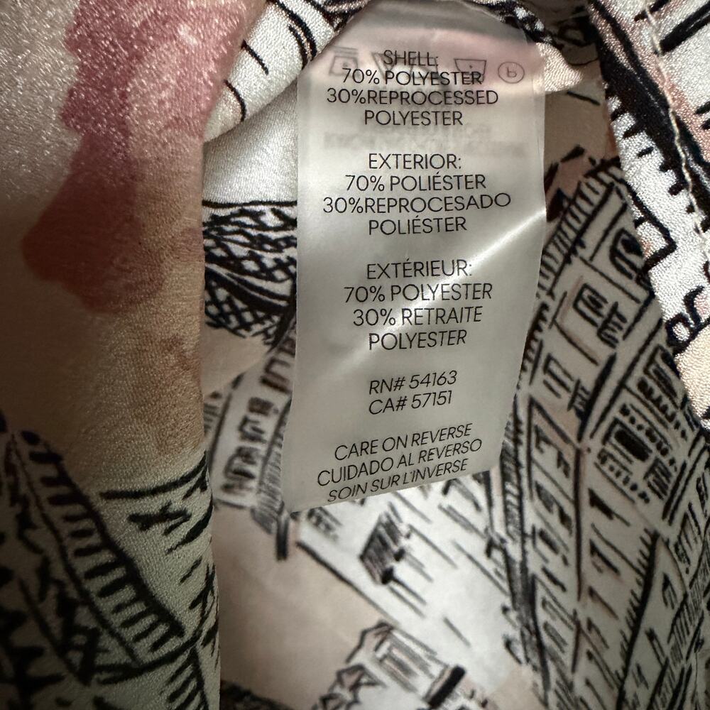 Karl Lagerfield Whimsical Print‎ Collar Pocket Roll-Tab Shirt Dune Pink Small - Picture 7 of 8
